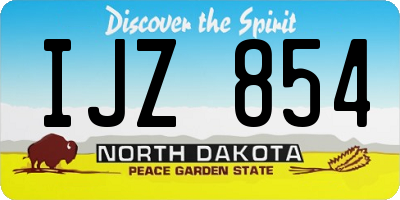 ND license plate IJZ854