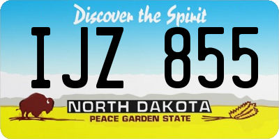 ND license plate IJZ855