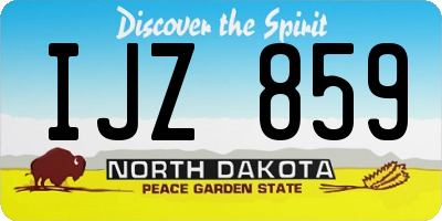 ND license plate IJZ859