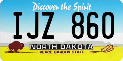 ND license plate IJZ860