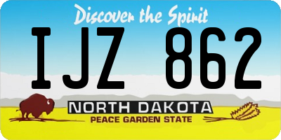 ND license plate IJZ862