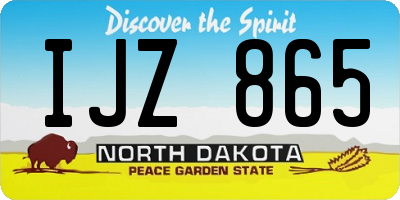 ND license plate IJZ865