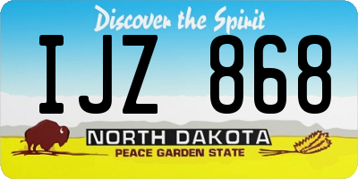 ND license plate IJZ868