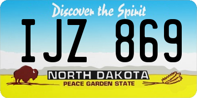 ND license plate IJZ869