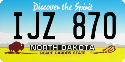 ND license plate IJZ870