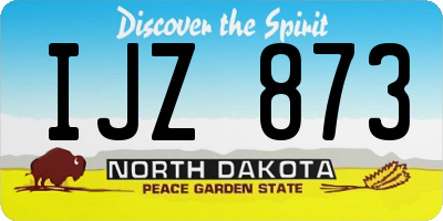 ND license plate IJZ873