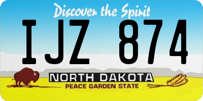 ND license plate IJZ874