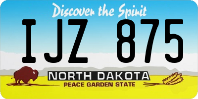 ND license plate IJZ875