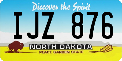 ND license plate IJZ876
