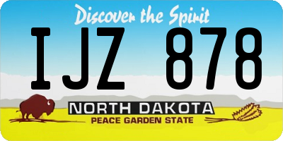ND license plate IJZ878