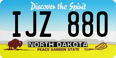 ND license plate IJZ880
