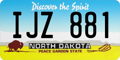 ND license plate IJZ881