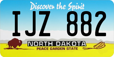 ND license plate IJZ882
