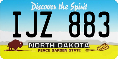 ND license plate IJZ883