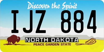 ND license plate IJZ884