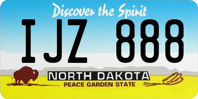 ND license plate IJZ888