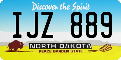 ND license plate IJZ889