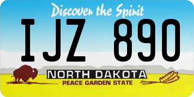ND license plate IJZ890