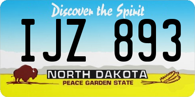 ND license plate IJZ893