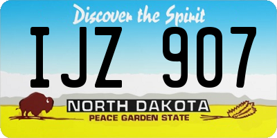 ND license plate IJZ907