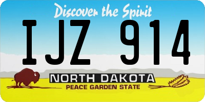 ND license plate IJZ914