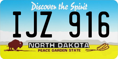 ND license plate IJZ916