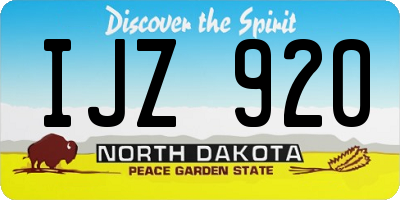 ND license plate IJZ920