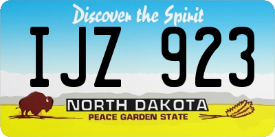 ND license plate IJZ923