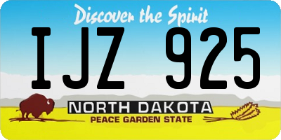 ND license plate IJZ925