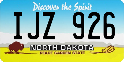 ND license plate IJZ926