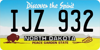 ND license plate IJZ932