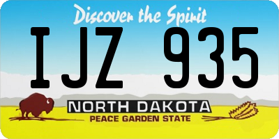 ND license plate IJZ935