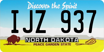 ND license plate IJZ937