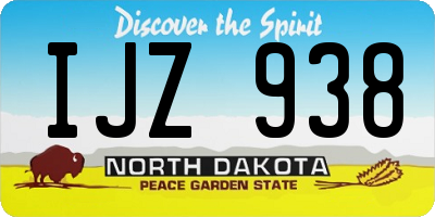 ND license plate IJZ938