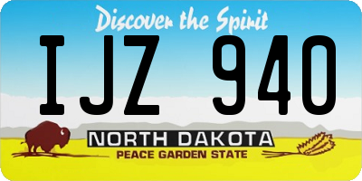 ND license plate IJZ940