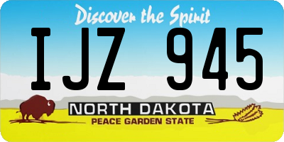 ND license plate IJZ945