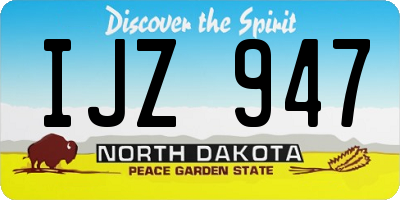 ND license plate IJZ947