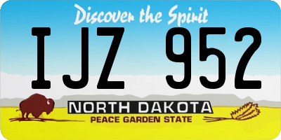 ND license plate IJZ952