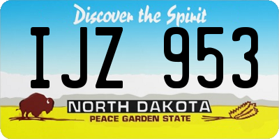 ND license plate IJZ953