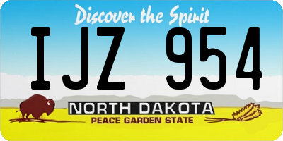 ND license plate IJZ954