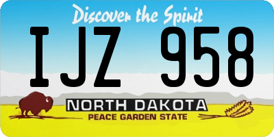 ND license plate IJZ958