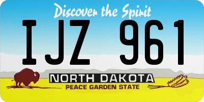 ND license plate IJZ961