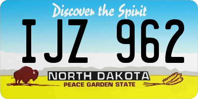 ND license plate IJZ962