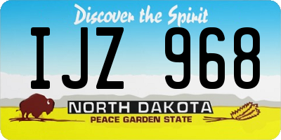 ND license plate IJZ968