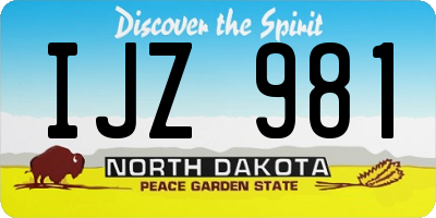 ND license plate IJZ981