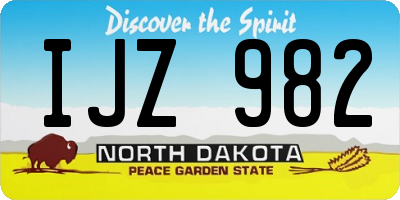 ND license plate IJZ982
