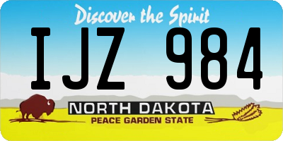 ND license plate IJZ984