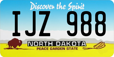 ND license plate IJZ988