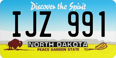 ND license plate IJZ991