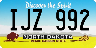 ND license plate IJZ992
